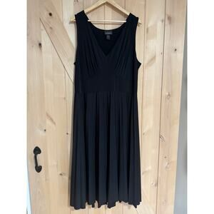 Lane Bryant | Black Tank A Line Fit & Flare Pleated Midi Dress | Size 18-20